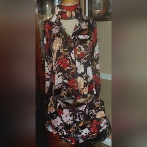 SZ SMALL STARS ABOVE PAJAMA SET FLORAL NWT